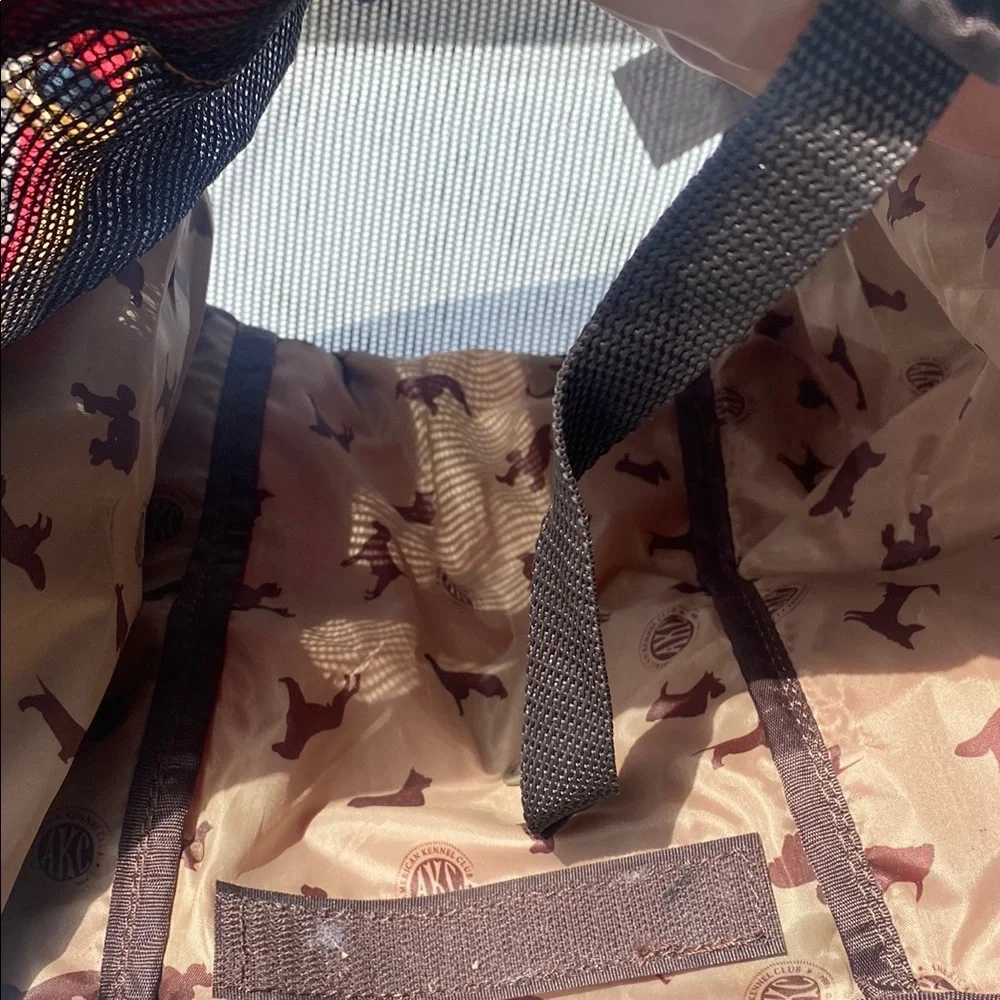 Red and Brown AKC pet carrier Bag